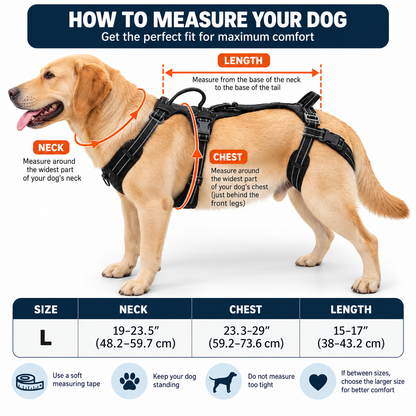 Comfort-Fit Dog Lift Harness – Rear & Front Support for Senior Dogs