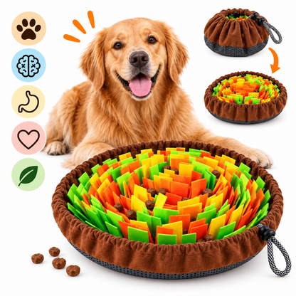 Dog Snuffle Mat & Slow Feeding Pad – Foldable Felt Foraging Toy