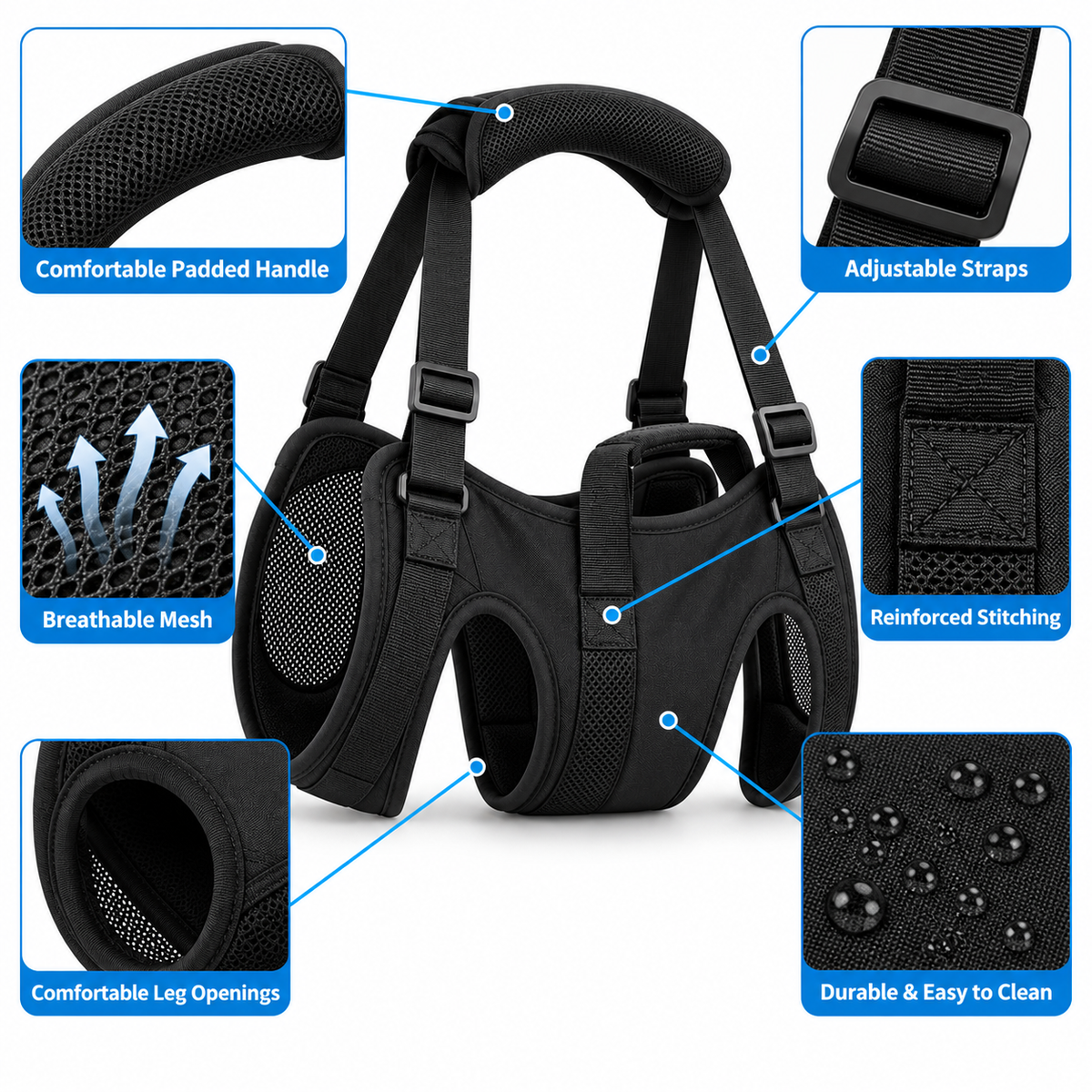 Dog Lift Support Harness – Full Body Mobility Sling for Injured & Senior Dogs