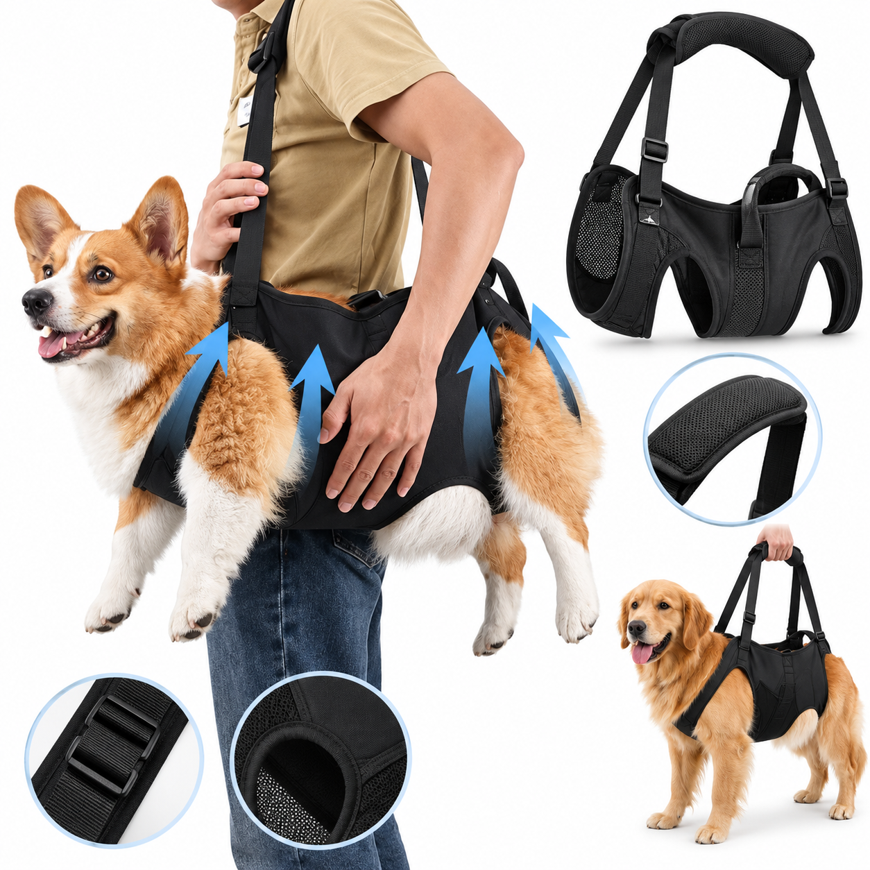 Dog Lift Support Harness – Full Body Mobility Sling for Injured & Senior Dogs