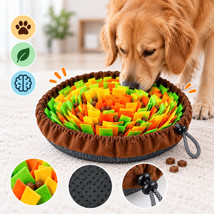 Dog Snuffle Mat & Slow Feeding Pad – Foldable Felt Foraging Toy