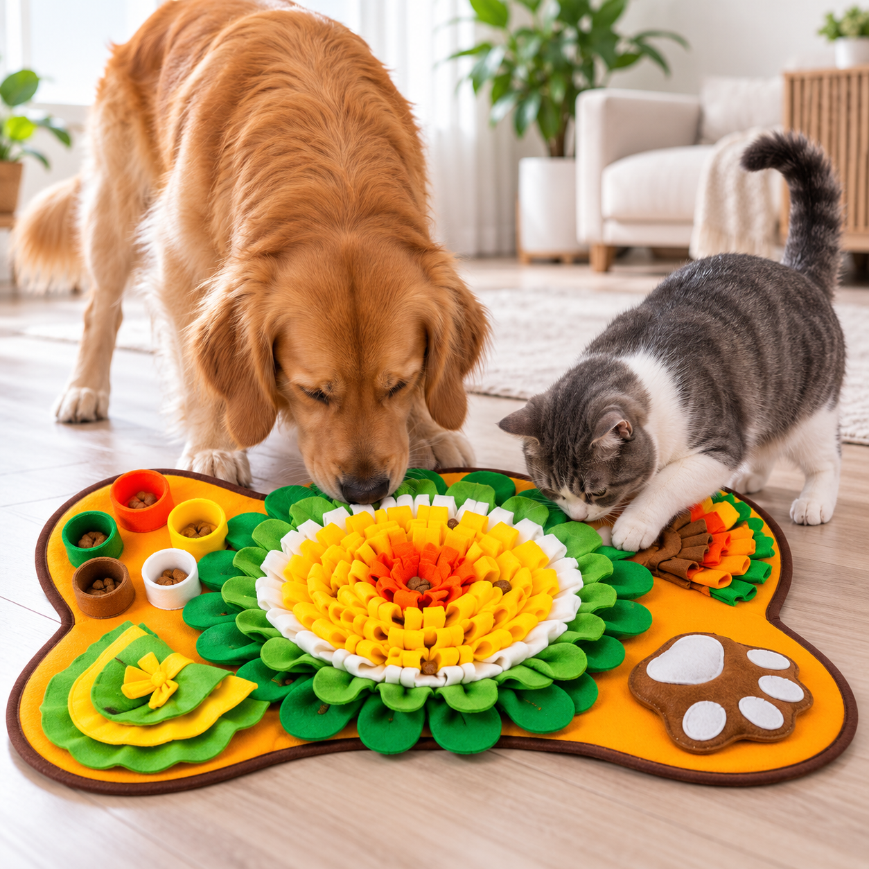 Foraging Snuffle Mat for Dogs – Slow Feeder with Squeaker & Food Bowls
