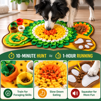 Foraging Snuffle Mat for Dogs – Slow Feeder with Squeaker & Food Bowls