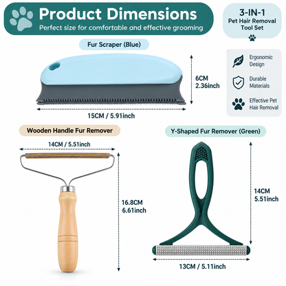 Pet Hair Remover – Lint Reusable Rubber Dog Fur Brush