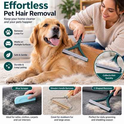 Pet Hair Remover – Lint Reusable Rubber Dog Fur Brush