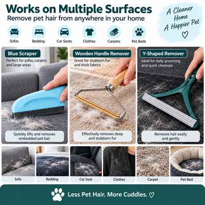 Pet Hair Remover – Lint Reusable Rubber Dog Fur Brush