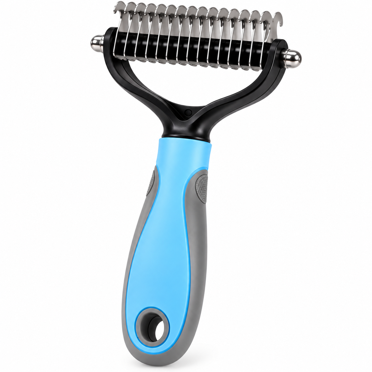 pet dematting comb stainless steel dog grooming brush for mats and tangles in white size L – Pulse & Pawz