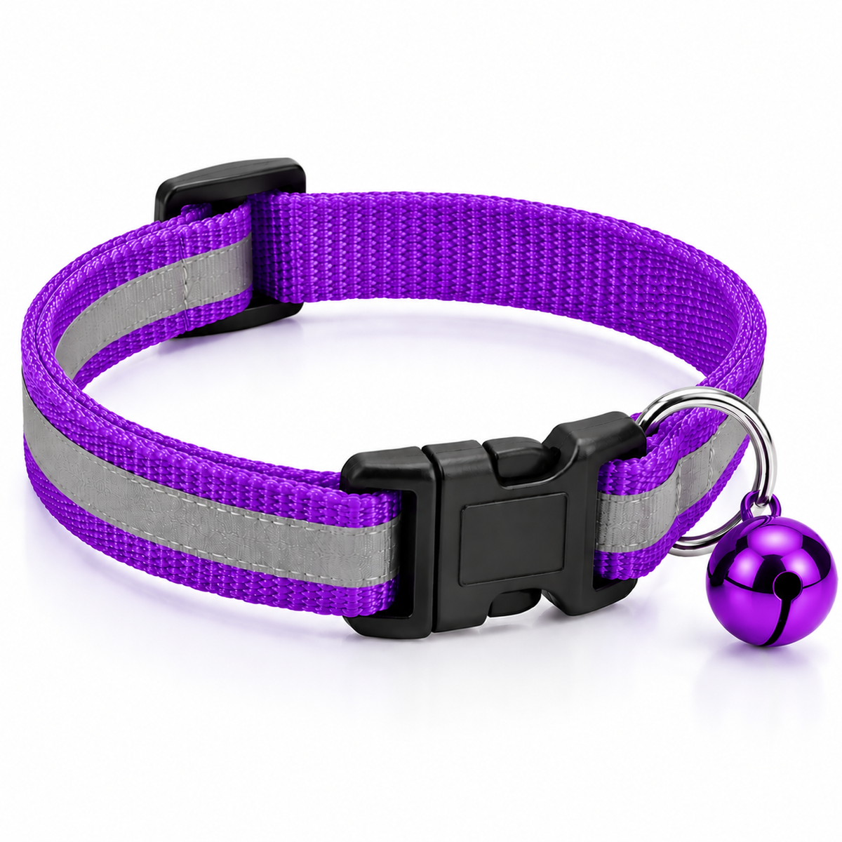 Reflective Cat & Small Dog Collar with Bell – Set of 2