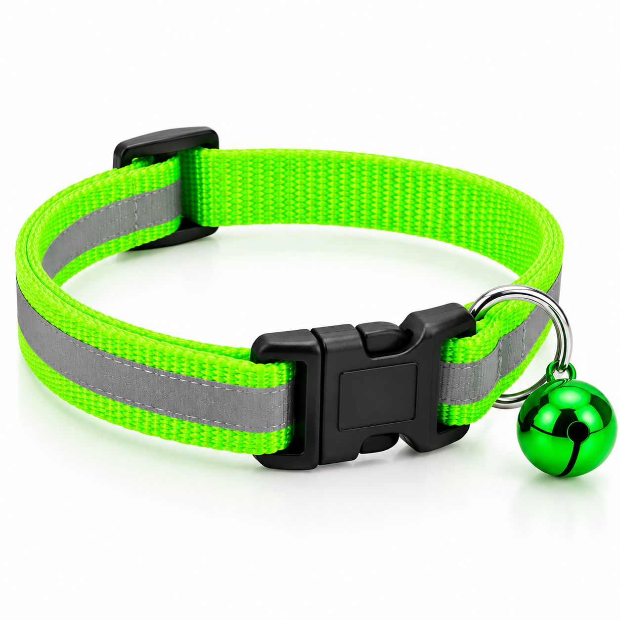 Reflective Cat & Small Dog Collar with Bell – Set of 2