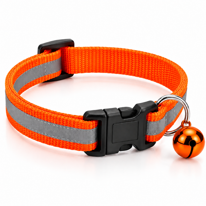 Reflective Cat & Small Dog Collar with Bell – Set of 2