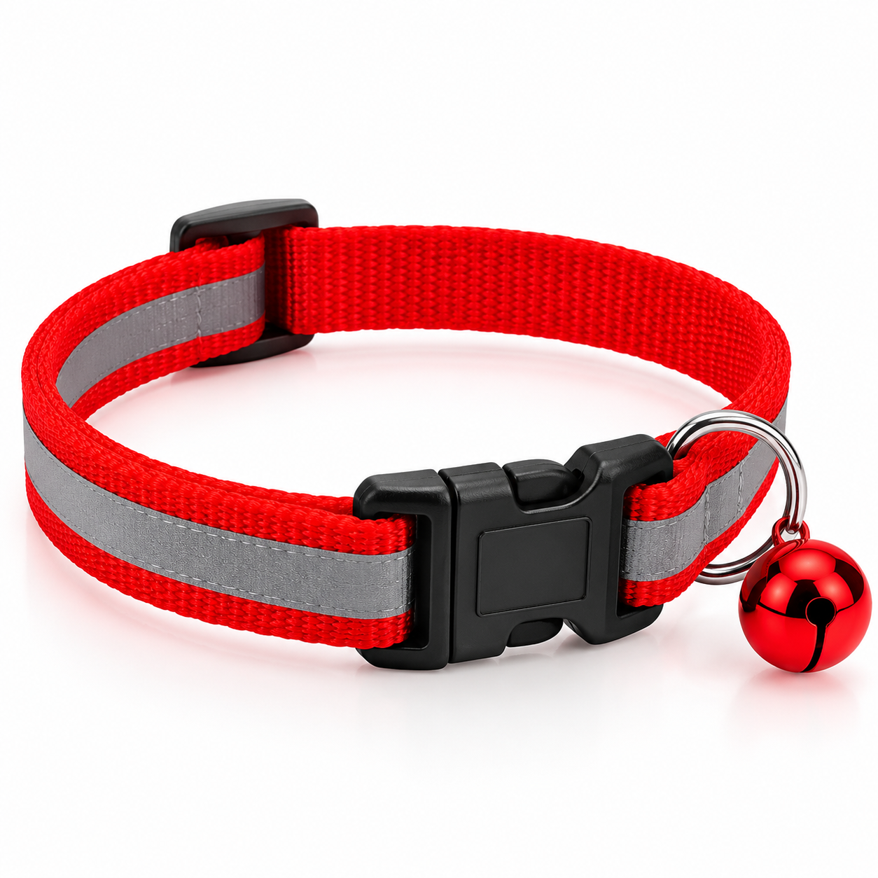 Reflective Cat & Small Dog Collar with Bell – Set of 2
