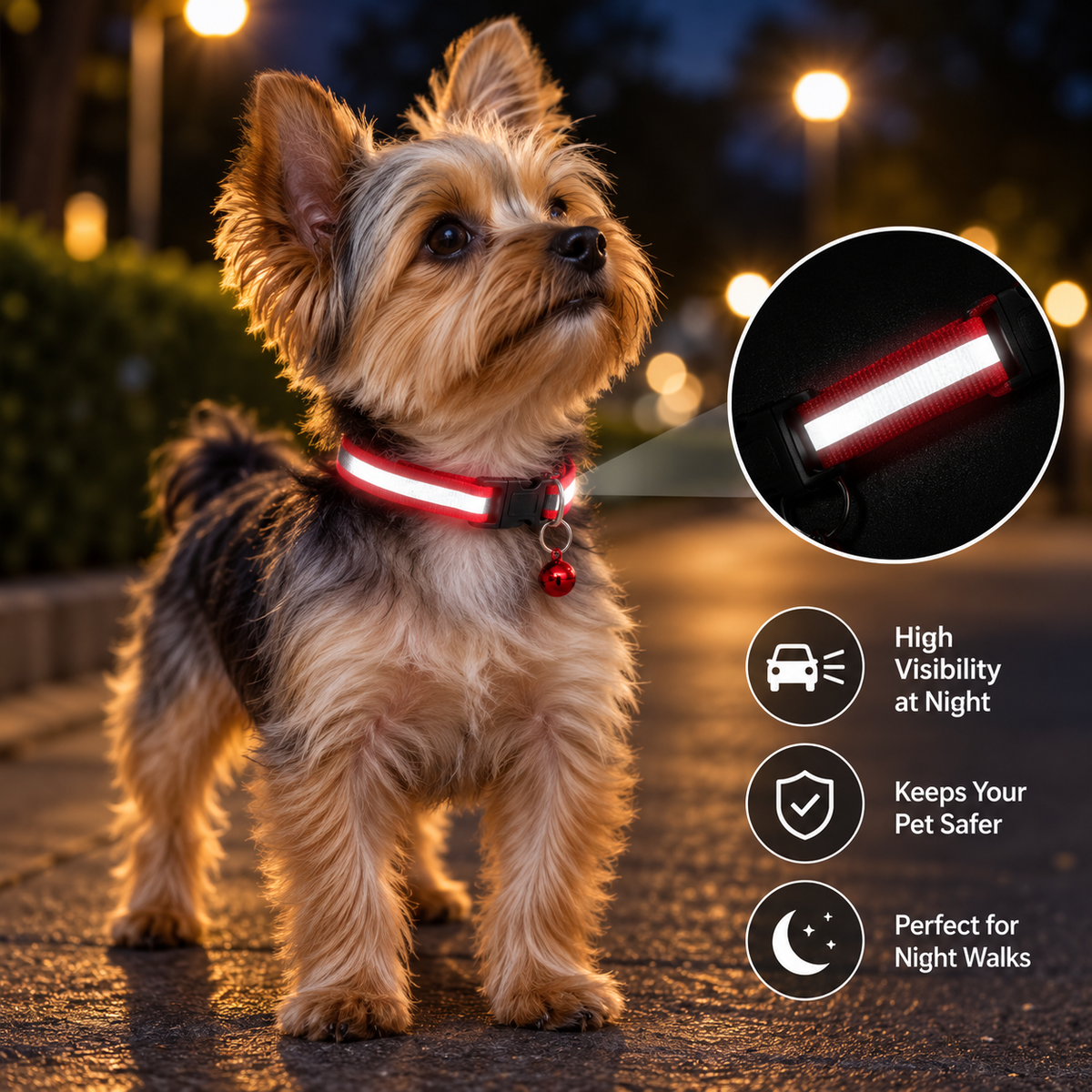 Reflective Cat & Small Dog Collar with Bell – Set of 2