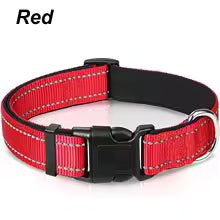 Reflective Dog Collar Neoprene Padded Nylon Collar for All Breeds