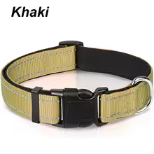 Reflective Dog Collar Neoprene Padded Nylon Collar for All Breeds