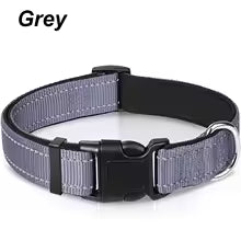 Reflective Dog Collar Neoprene Padded Nylon Collar for All Breeds