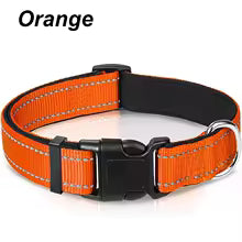 Reflective Dog Collar Neoprene Padded Nylon Collar for All Breeds