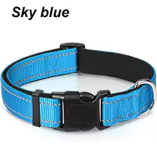 Reflective Dog Collar Neoprene Padded Nylon Collar for All Breeds