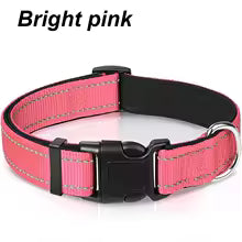 Reflective Dog Collar Neoprene Padded Nylon Collar for All Breeds