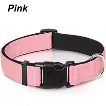 Reflective Dog Collar Neoprene Padded Nylon Collar for All Breeds
