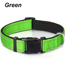 Reflective Dog Collar Neoprene Padded Nylon Collar for All Breeds