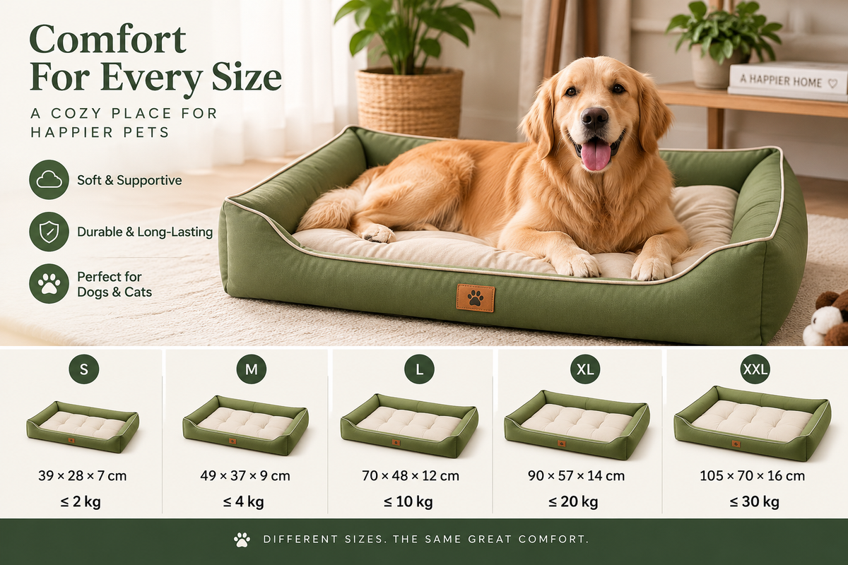 Four Season Square Dog Bed – Waterproof, Bite-Resistant Pet Sofa Mattress