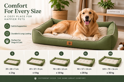 Four Season Square Dog Bed – Waterproof, Bite-Resistant Pet Sofa Mattress