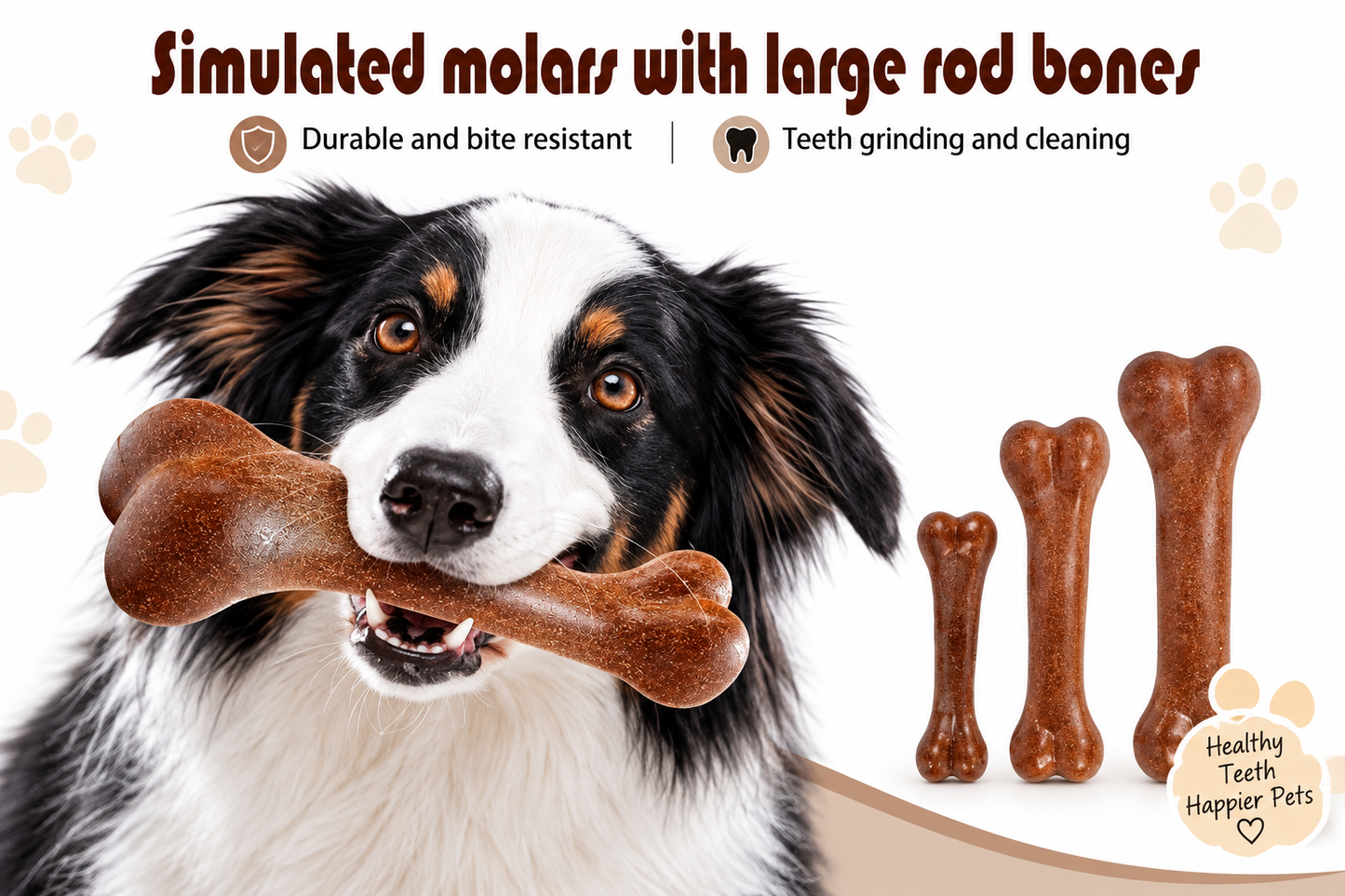 Beef Flavour Dog Chew Toy – Bite-Resistant Molar Bone for Teeth Cleaning