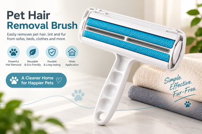 Pet Hair Remover Roller – Reusable Dog & Cat Fur Lint Roller with Self-Cleaning Base