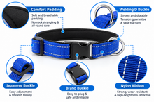 Reflective Dog Collar Neoprene Padded Nylon Collar for All Breeds