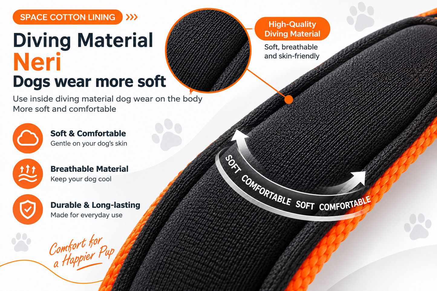 Reflective Dog Collar Neoprene Padded Nylon Collar for All Breeds
