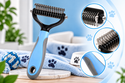 Professional Pet Hair Removal Comb – Stainless Steel Shedding & Dematting Brush