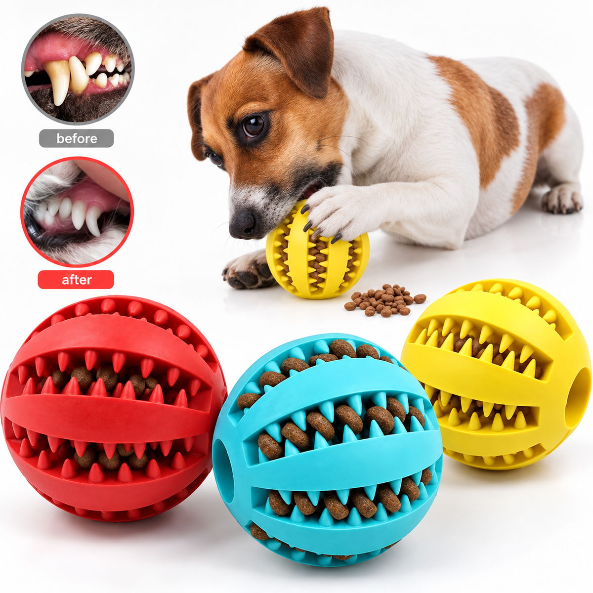 Dog Treat Ball – Interactive Chew & Teeth Cleaner
