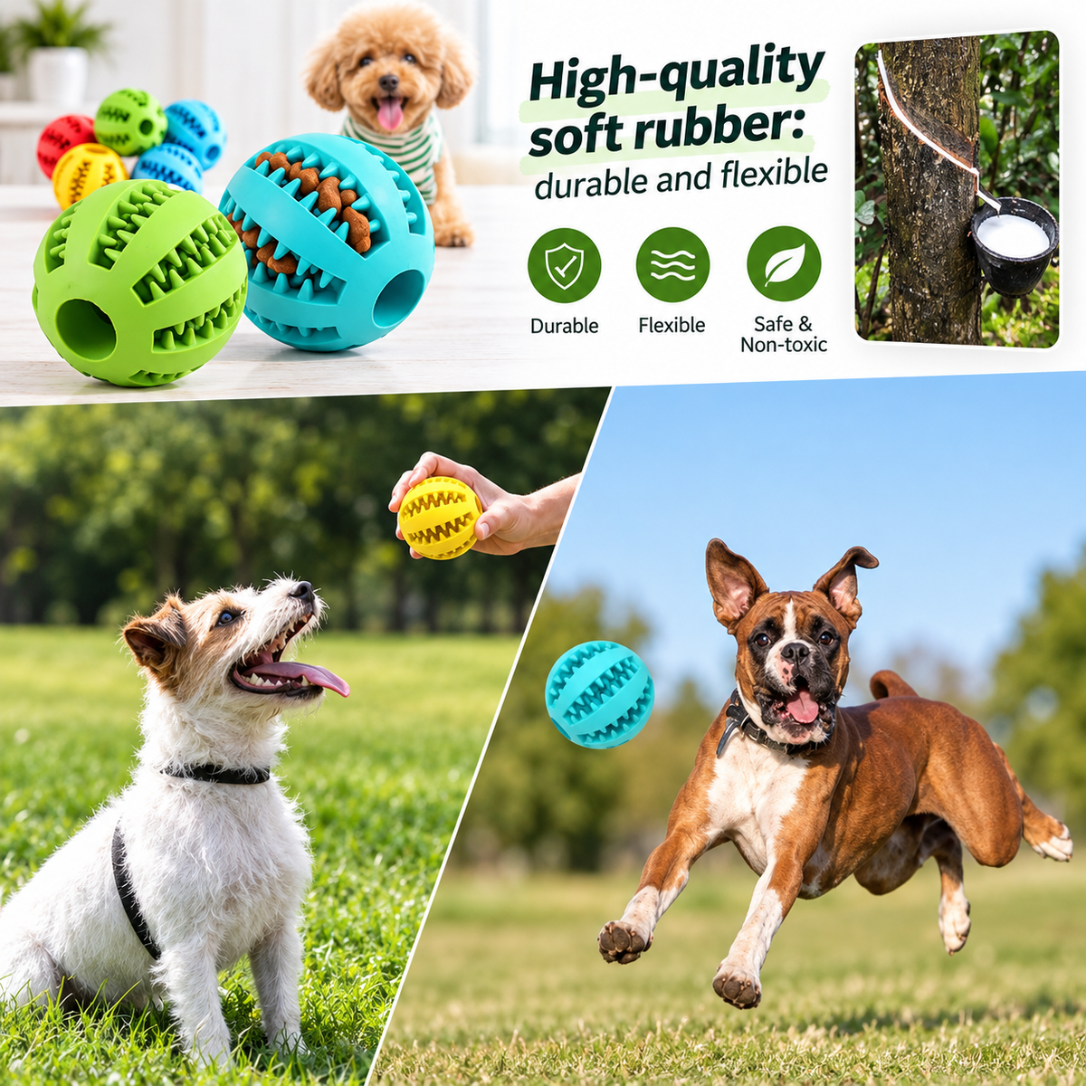 Dog Treat Ball – Interactive Chew & Teeth Cleaner