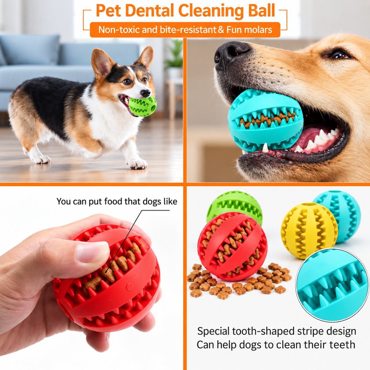 Dog Treat Ball – Interactive Chew & Teeth Cleaner