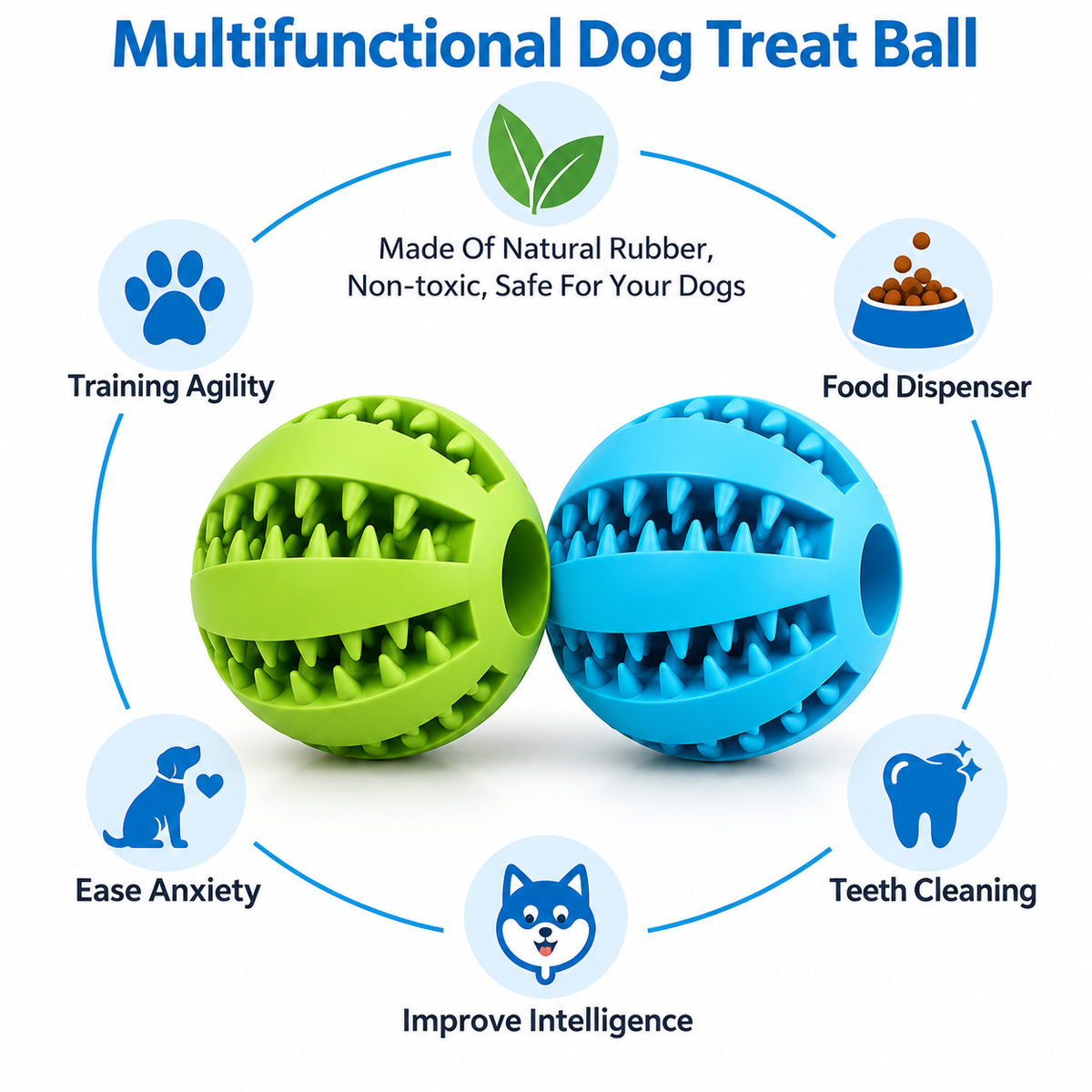 Dog Treat Ball – Interactive Chew & Teeth Cleaner