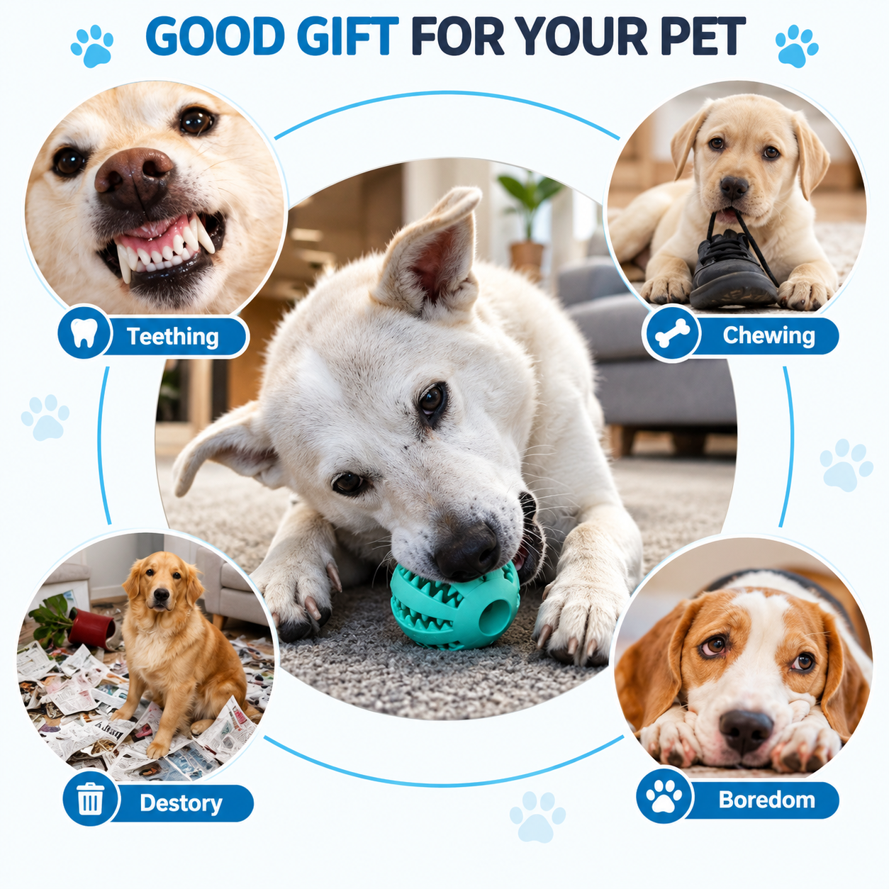 Dog Treat Ball – Interactive Chew & Teeth Cleaner