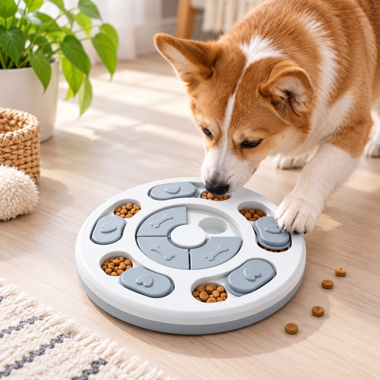 Dog Slow Feeder & Interactive Puzzle Toy – Food Dispensing Enrichment Bowl