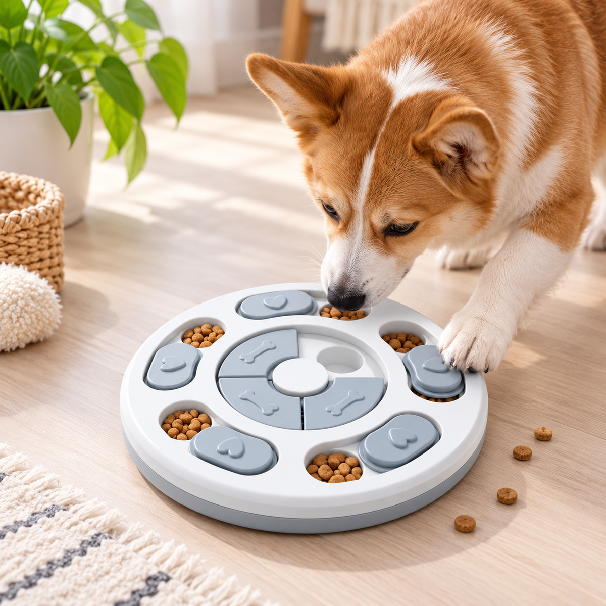 Dog Slow Feeder & Interactive Puzzle Toy – Food Dispensing Enrichment Bowl