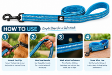 Reflective Padded Dog Leash – Soft Mesh Nylon Walking Leash, 200cm