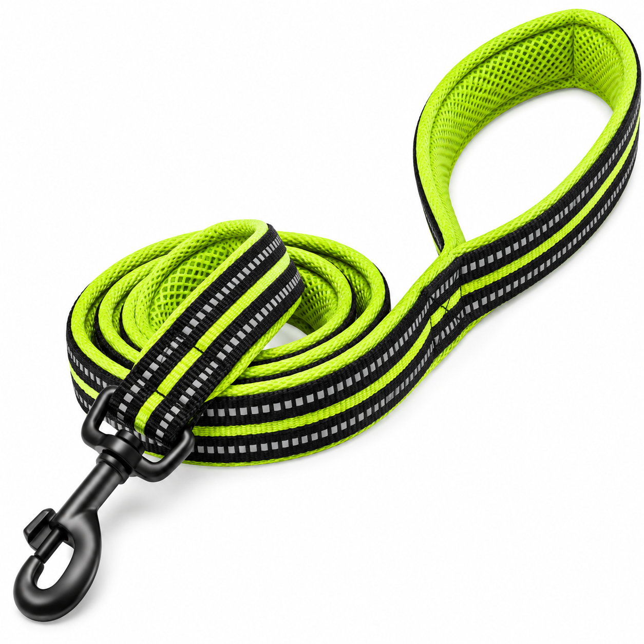 Reflective Padded Dog Leash – Soft Mesh Nylon Walking Leash, 200cm