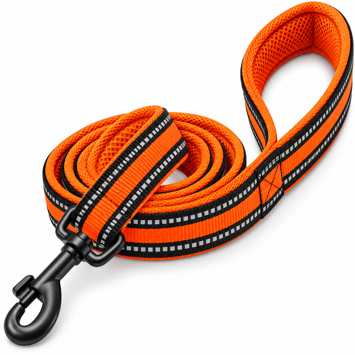 Reflective Padded Dog Leash – Soft Mesh Nylon Walking Leash, 200cm