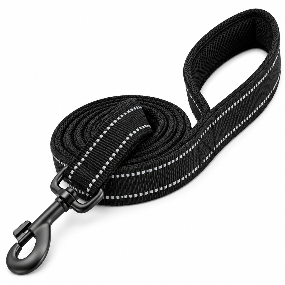 Reflective Padded Dog Leash – Soft Mesh Nylon Walking Leash, 200cm