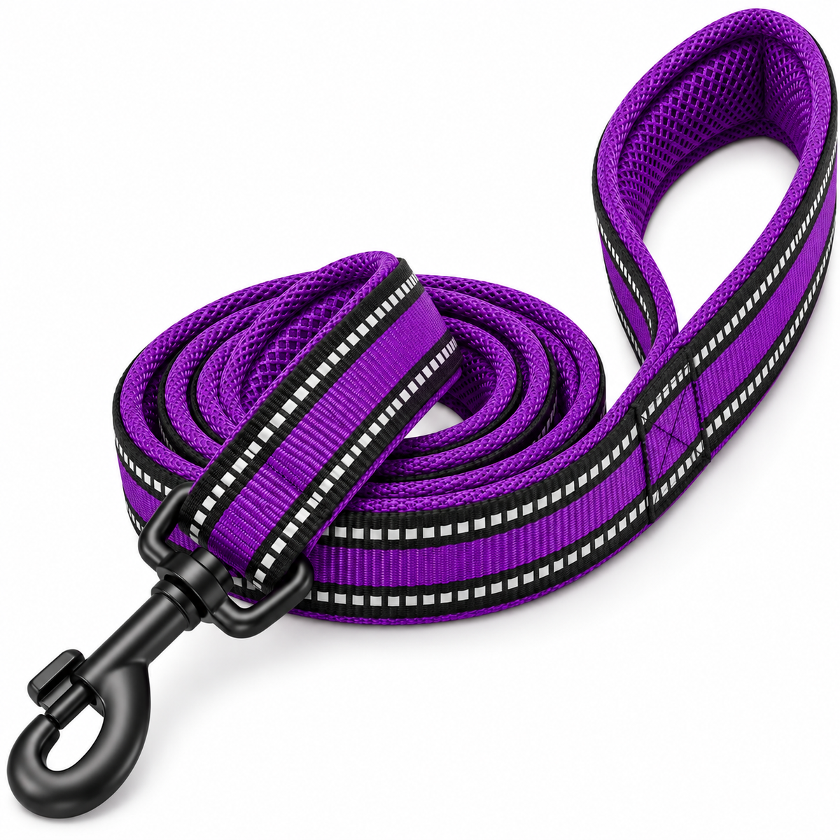 Reflective Padded Dog Leash – Soft Mesh Nylon Walking Leash, 200cm