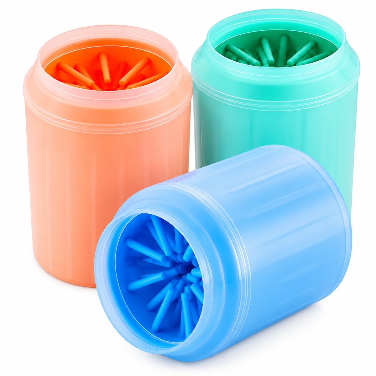 dog paw cleaner cup silicone bristle brush with soft silicone bristles in blue size S – Pulse & Pawz