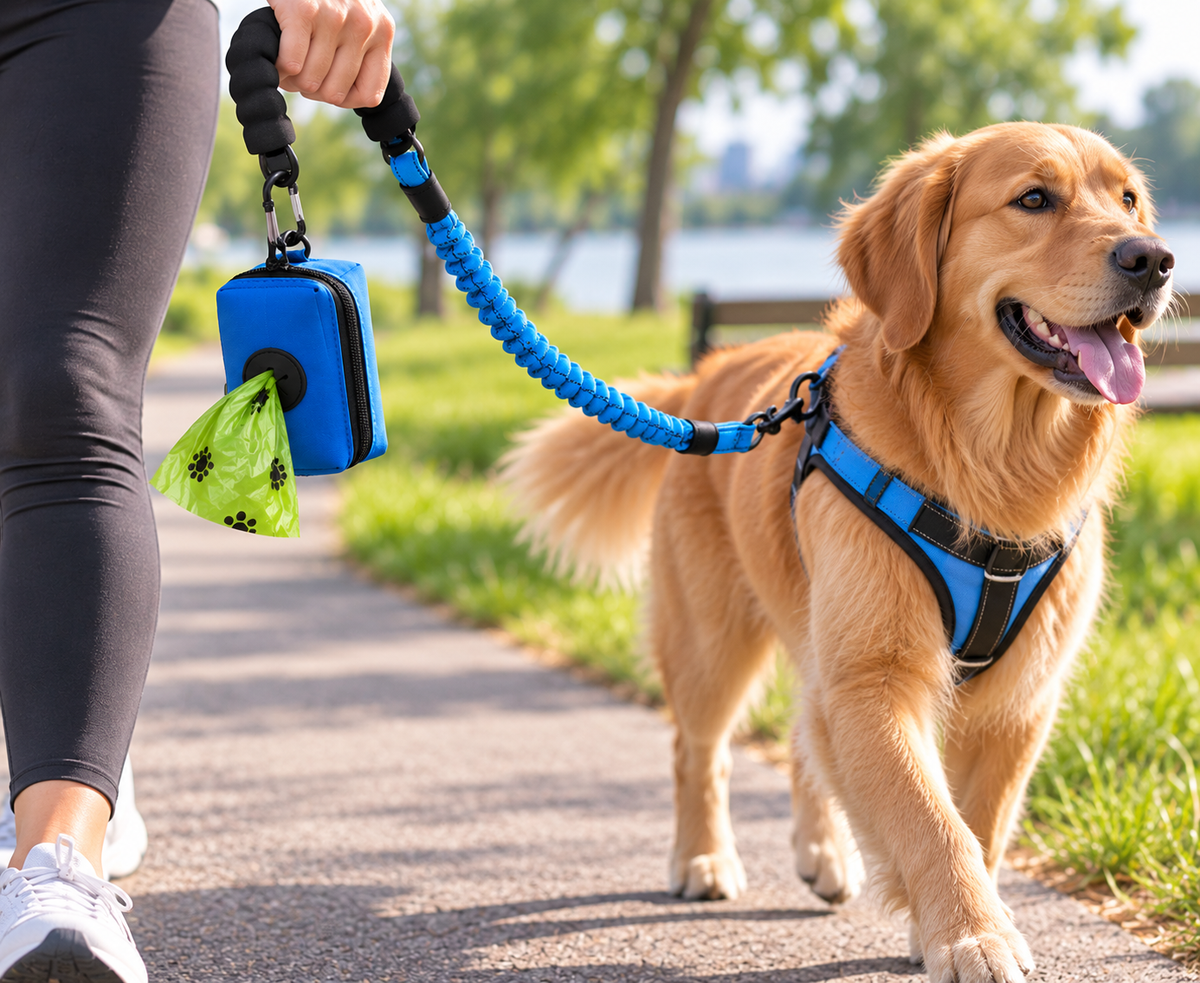 dog poop bag dispenser canvas pouch with carabiner clip in grey – Pulse & Pawz