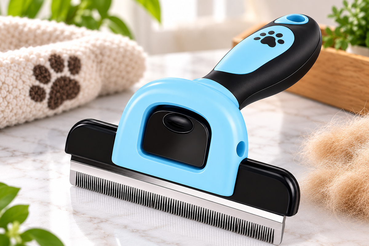 Undercoat Slicker Rake Brush – De-shedding Grooming Comb for Dogs & Cats