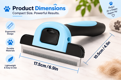 Undercoat Slicker Rake Brush – De-shedding Grooming Comb for Dogs & Cats