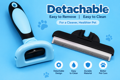 Undercoat Slicker Rake Brush – De-shedding Grooming Comb for Dogs & Cats