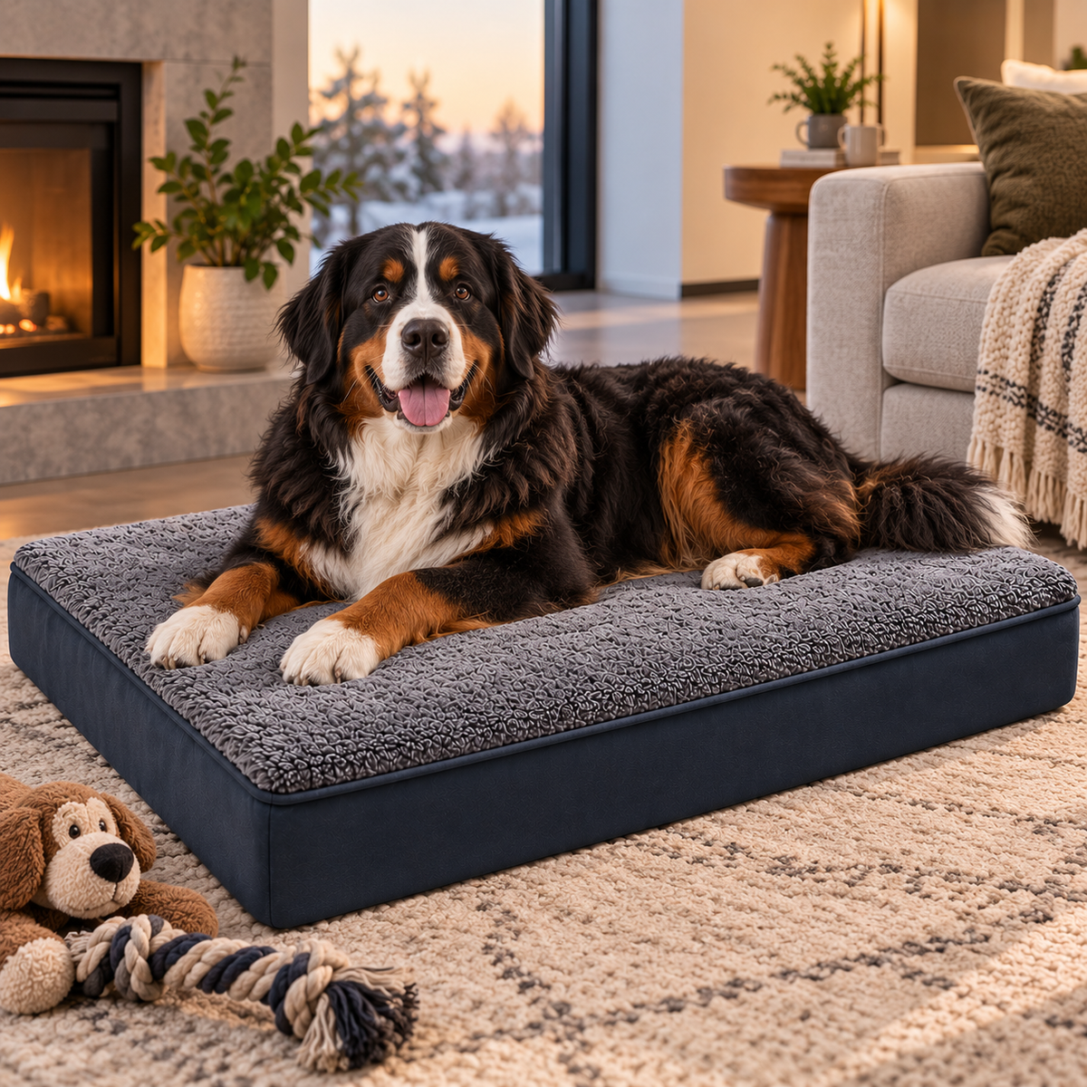 large dog bed thick orthopedic mattress close-up of cushioned mattress – Pulse & Pawz