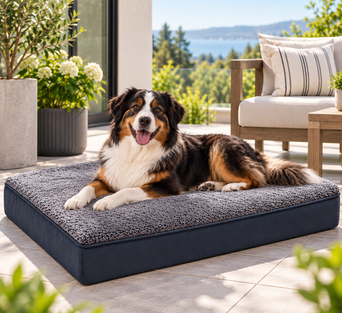 large dog bed thick orthopedic mattress rectangular bed design size XL – Pulse & Pawz